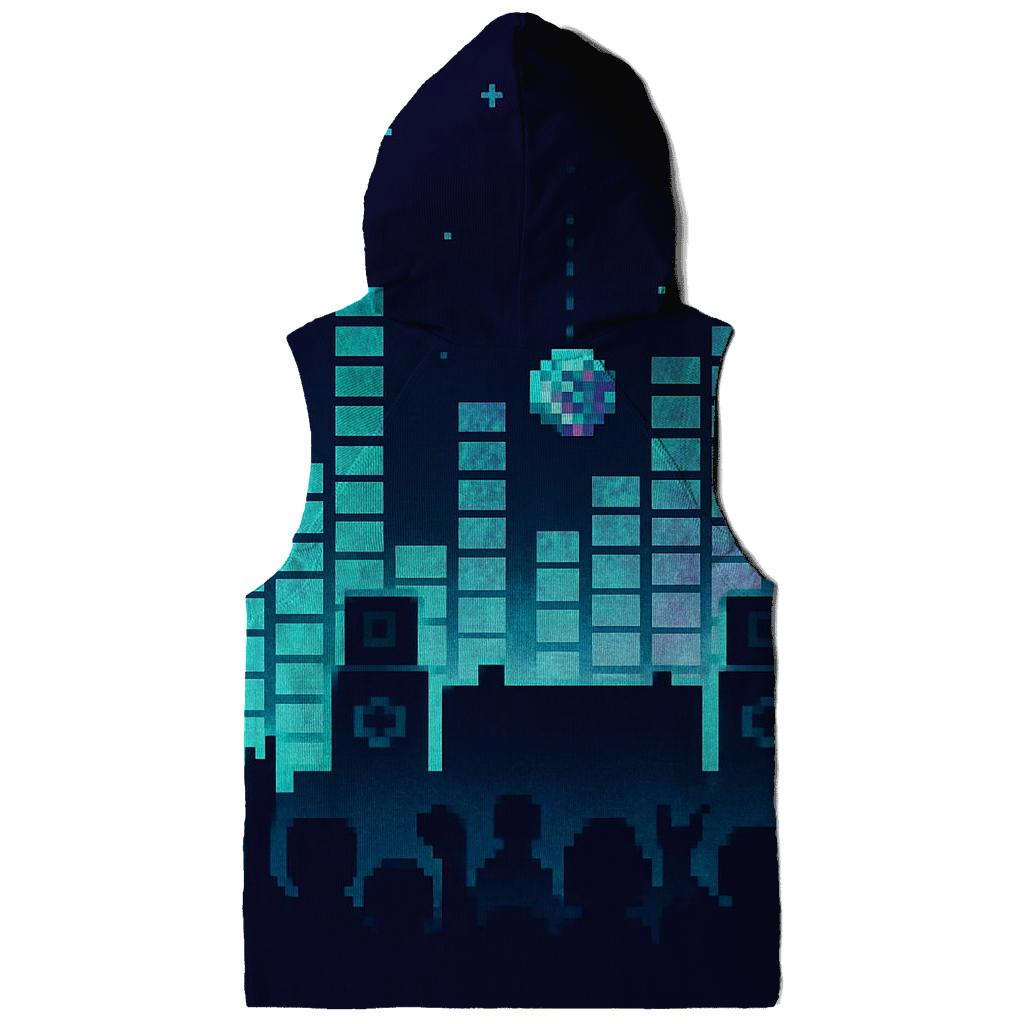 Holographic Pixel Stage Panorama graphic hoodies