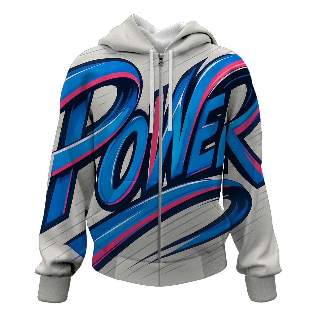 Kinetic Ribbon Typography Burst designer hoodies