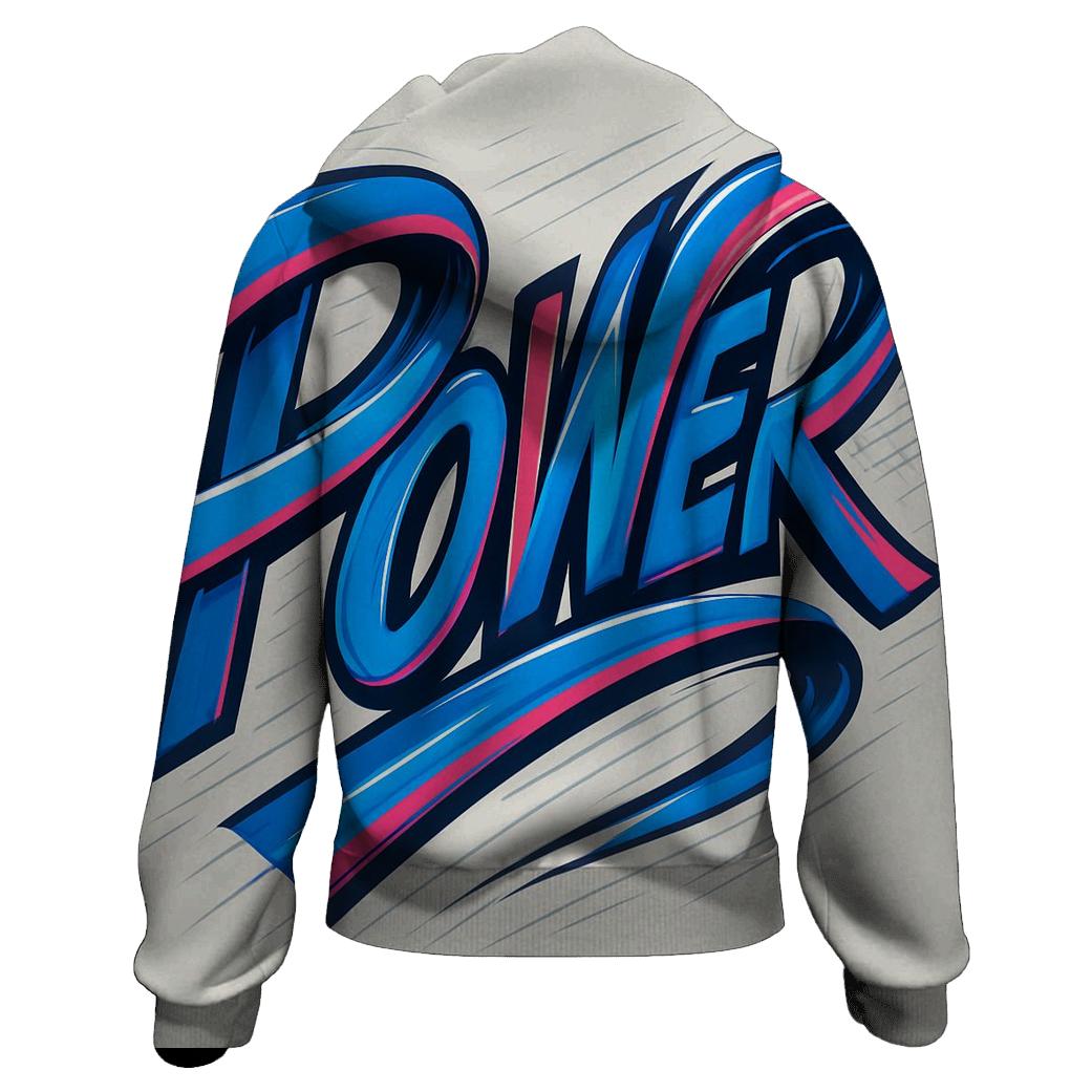 Kinetic Ribbon Typography Burst designer hoodies