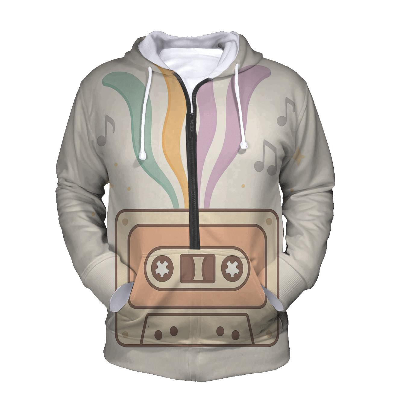 Pastel Cassette Bloom zip-up hoodies