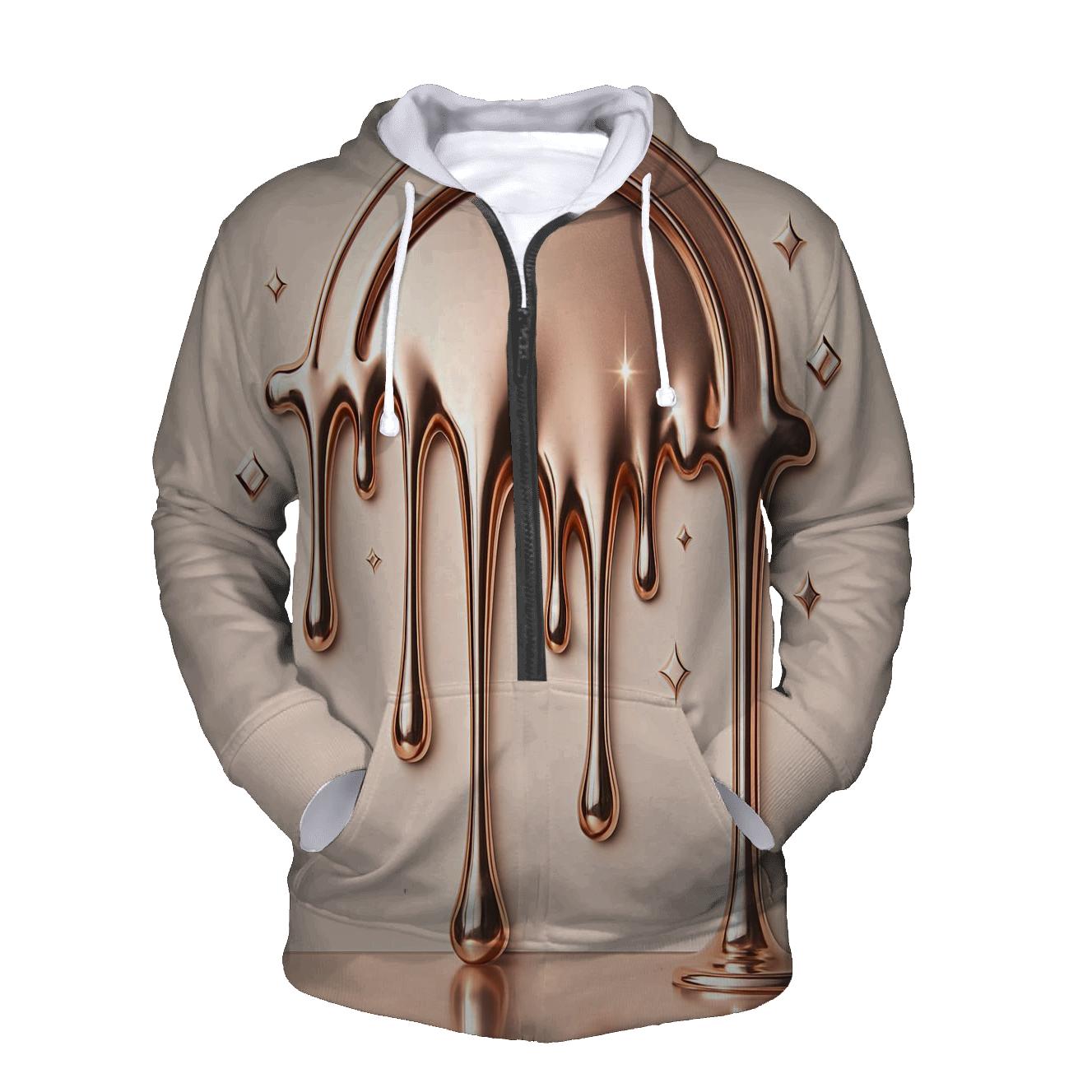 Rose Gold Chrome Drip Cathedral graphic hoodies