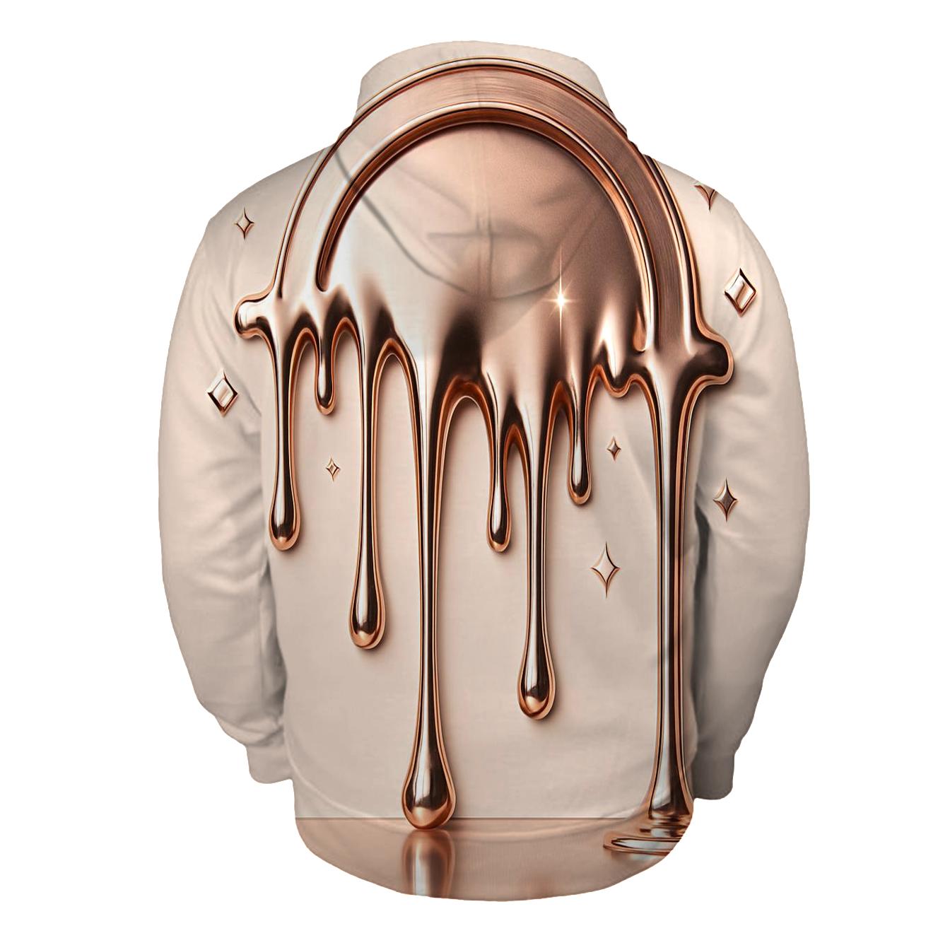 Rose Gold Chrome Drip Cathedral graphic hoodies
