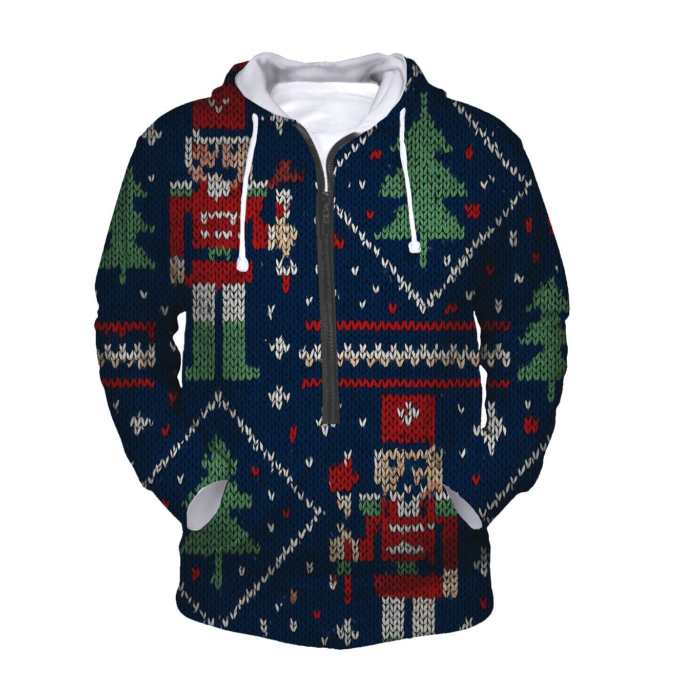 Nutcracker Rocket Brigade Panel Knit Design zip-up hoodies