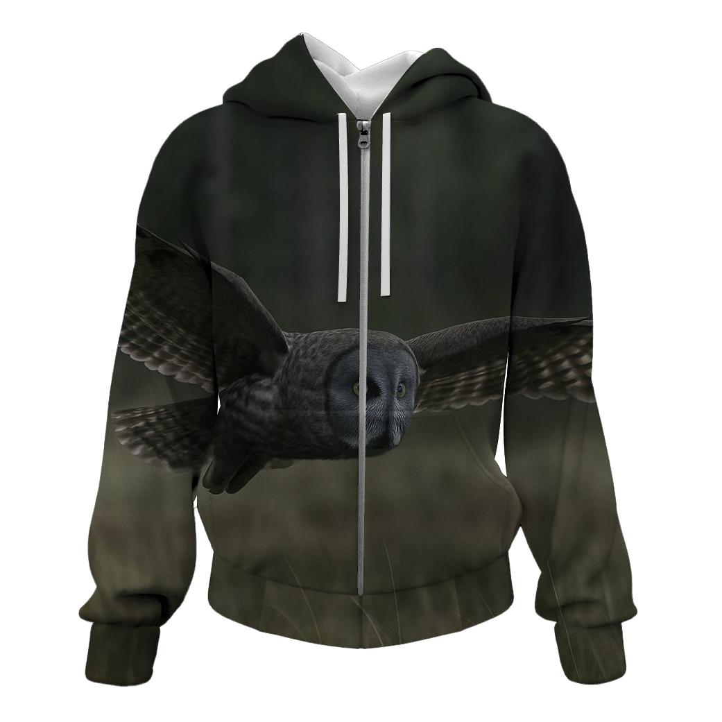 Silent Glide Great Gray Owl custom hoodies