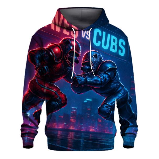 Neon Skyline Gridiron Clash Braves Versus Cubs hoodie trends
