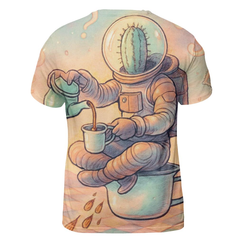 Cactus Astronaut Tea Break designer pattern shirts