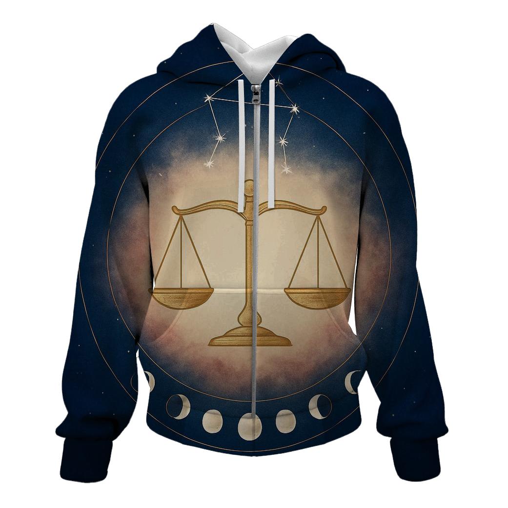 Libra Equinox Balance Lunar Dial heavyweight hoodies