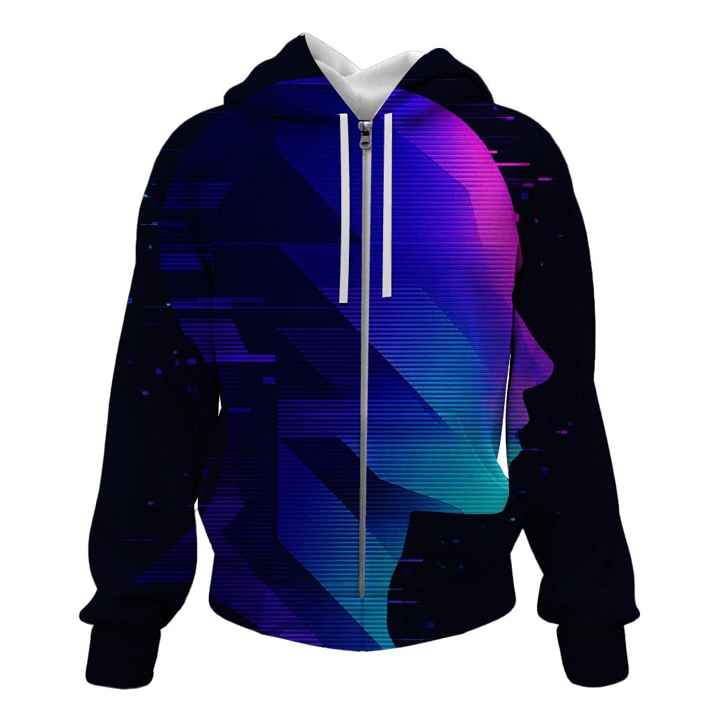 Glitch Prism Portrait Silhouette hoodie styles