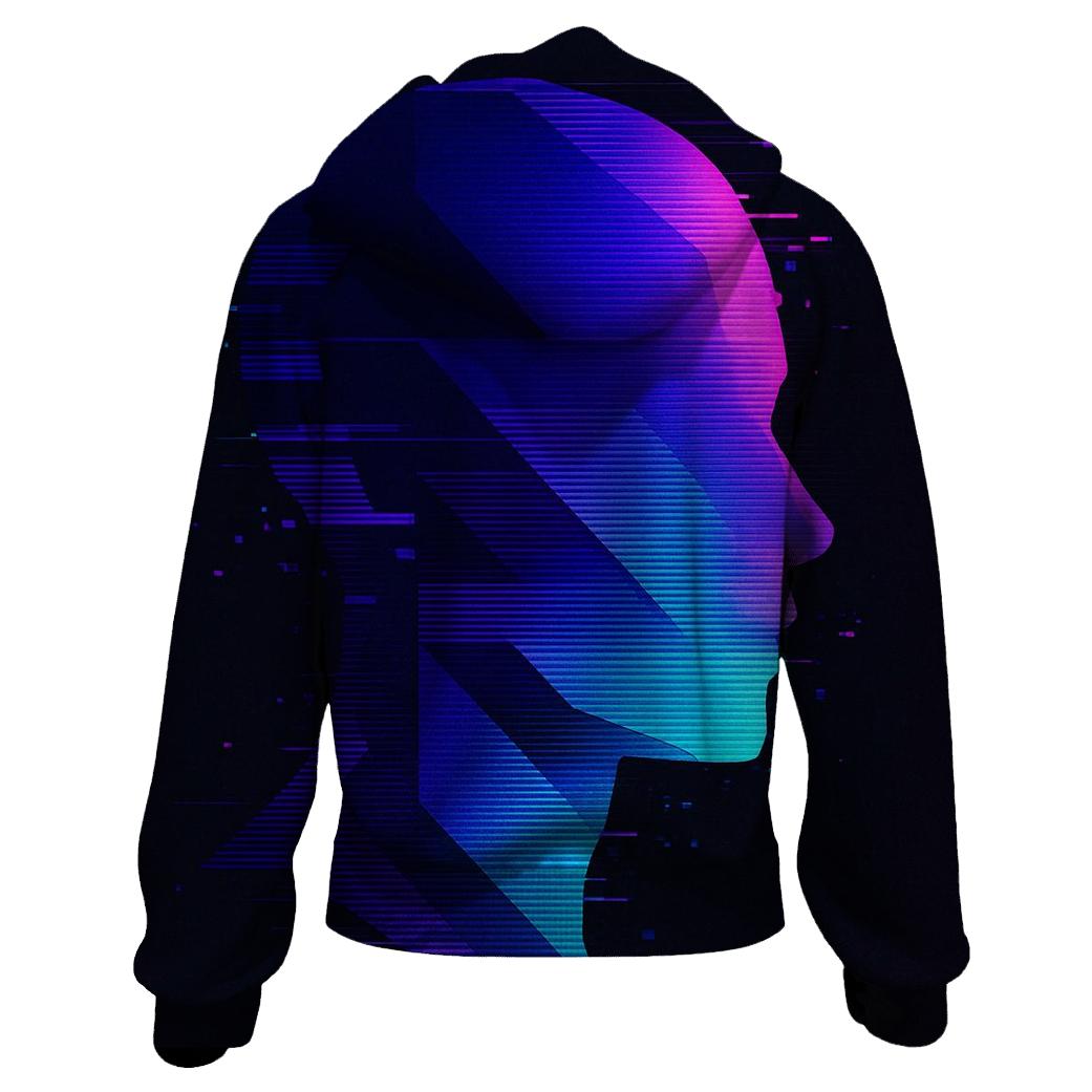 Glitch Prism Portrait Silhouette hoodie styles
