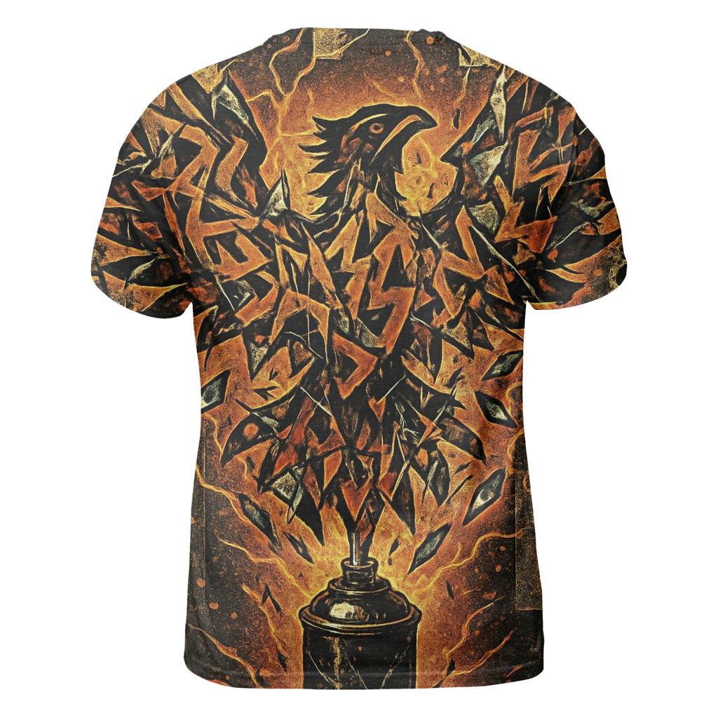 Graffiti Phoenix Of Broken Glass creative print fashion shirts