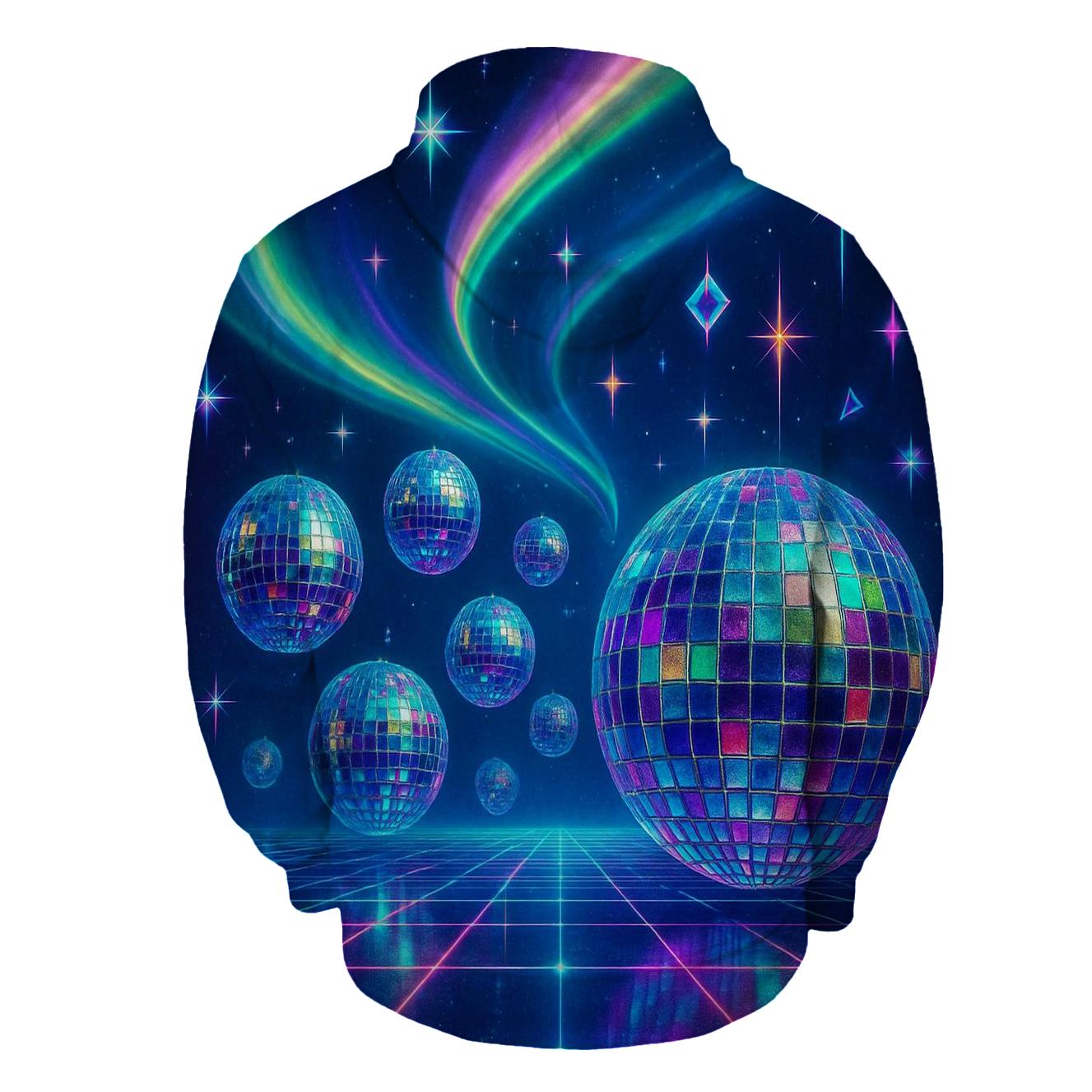 Electric Aurora Disco Array designer hoodies