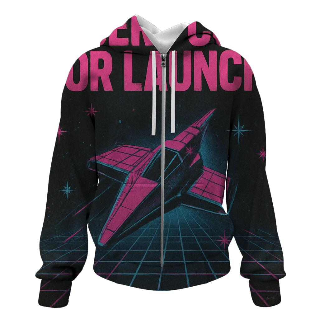 Eighties Arcade Star Cruiser Poster zip-up hoodies