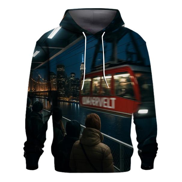 Night Shift View From The Roosevelt Island Tram Platform graphic hoodies