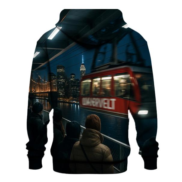 Night Shift View From The Roosevelt Island Tram Platform graphic hoodies