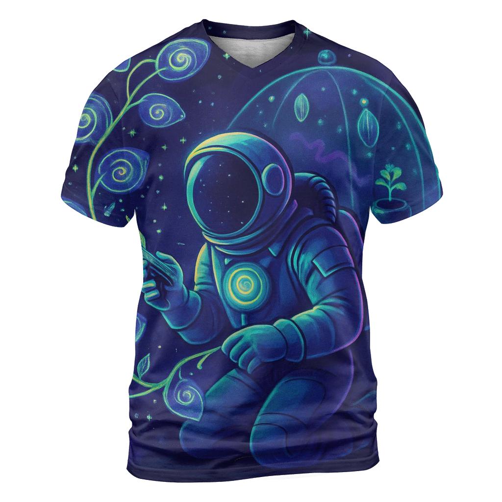 The Astral Botanist And The Nebula Greenhouse designer pattern shirts