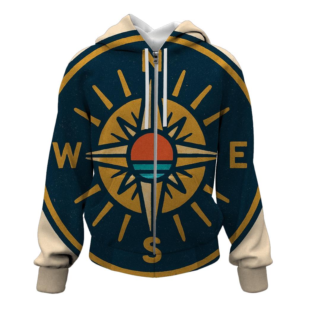 Solar Compass Adventure Patch printed hoodies