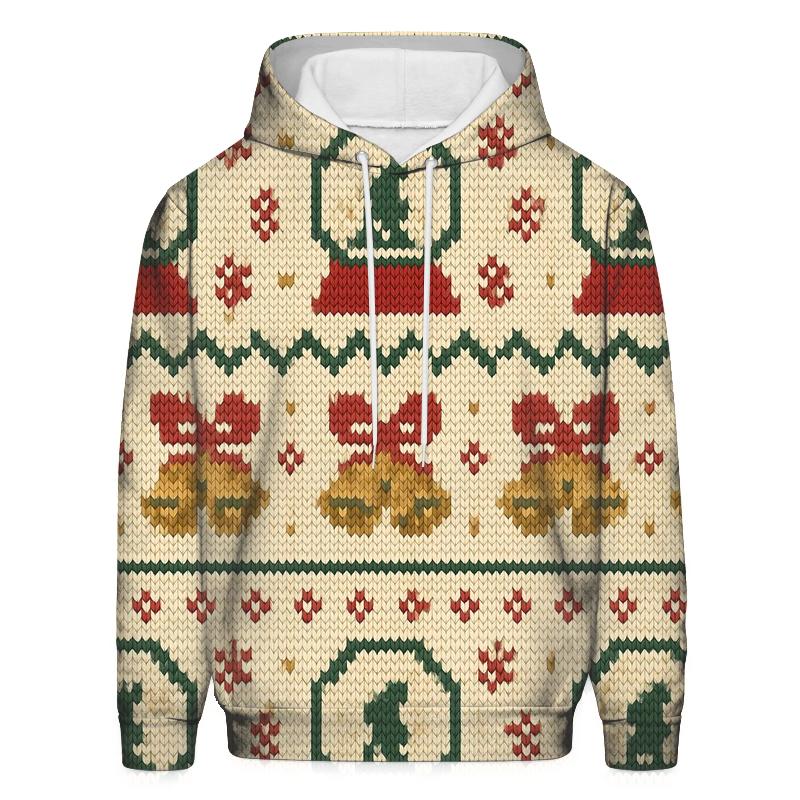 Jingle Bell Snowglobe Stripework Design premium hoodies