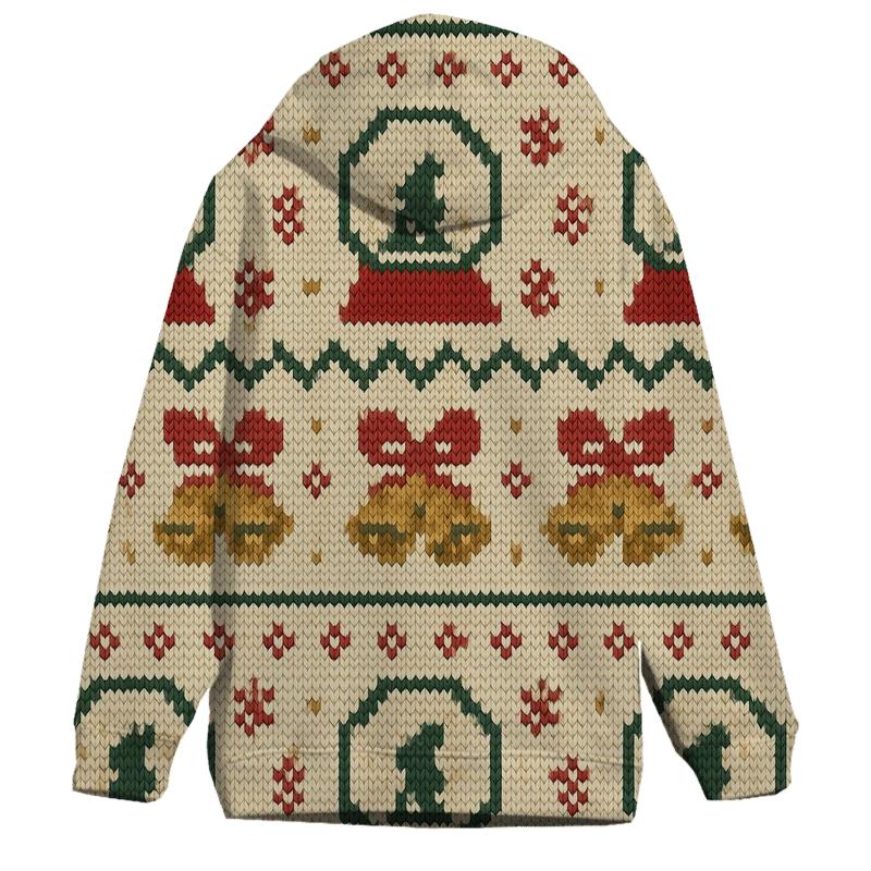 Jingle Bell Snowglobe Stripework Design premium hoodies