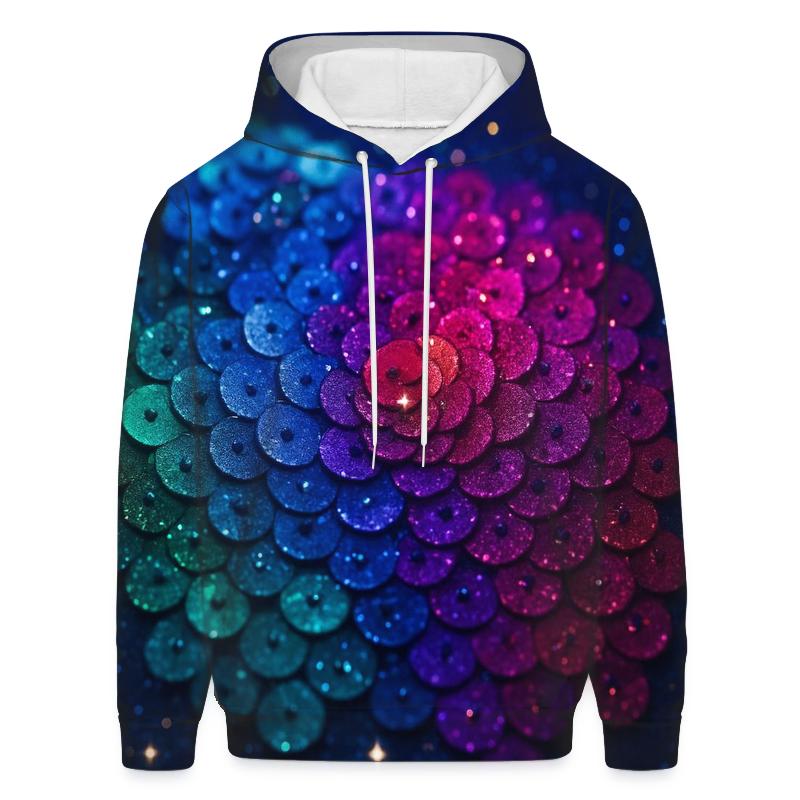 Sequin Nebula Garden printed hoodies