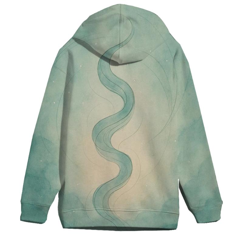 Luminous Breath Ribbons printed hoodies