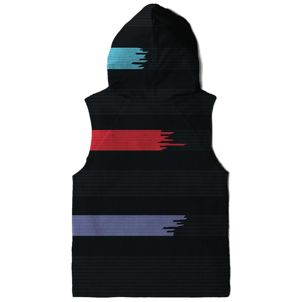 VHS Tracking Wave Stripes embroidered hoodies