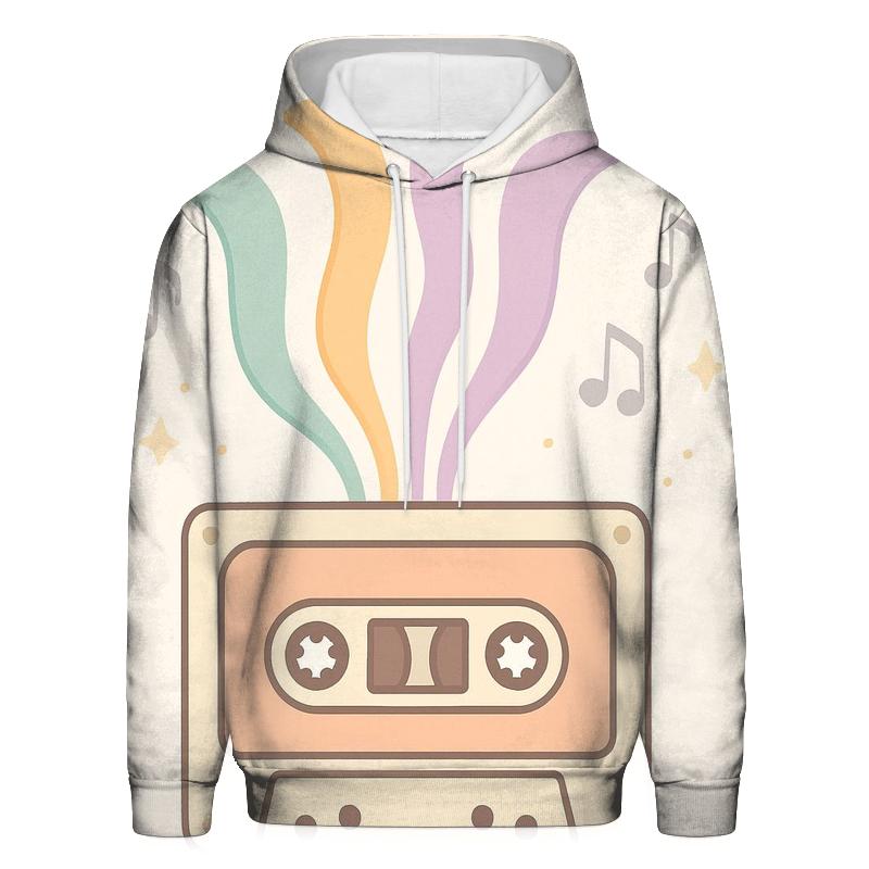 Pastel Cassette Bloom embroidered hoodies