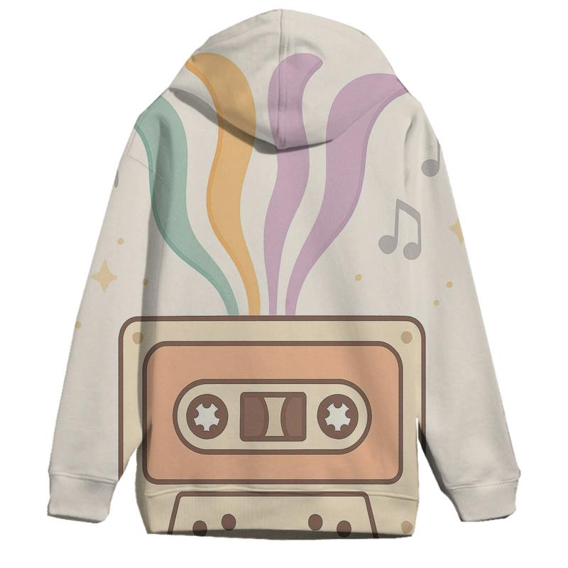 Pastel Cassette Bloom embroidered hoodies