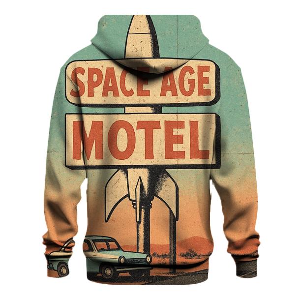 Weathered Space Age Motel Postcard premium hoodies