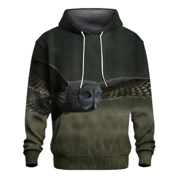 Silent Glide Great Gray Owl premium hoodies