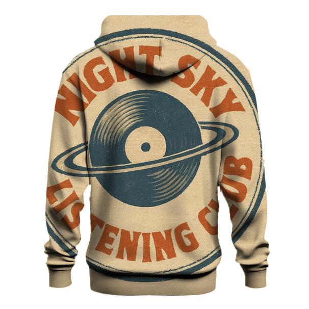 Seventies Vinyl Record Astronomy Club Badge lightweight hoodies
