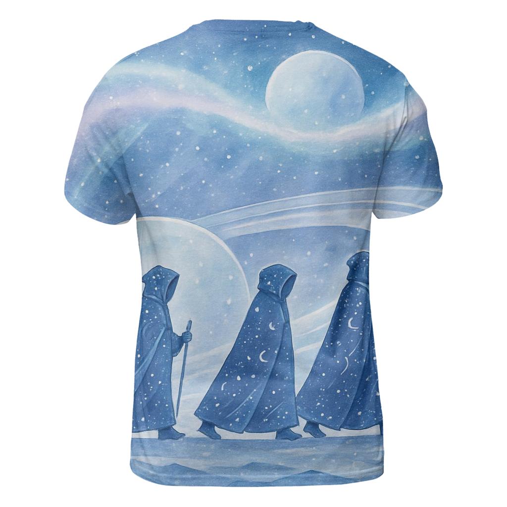 Frost Halo Caravan Under The Aurora Nebula creative print fashion shirts