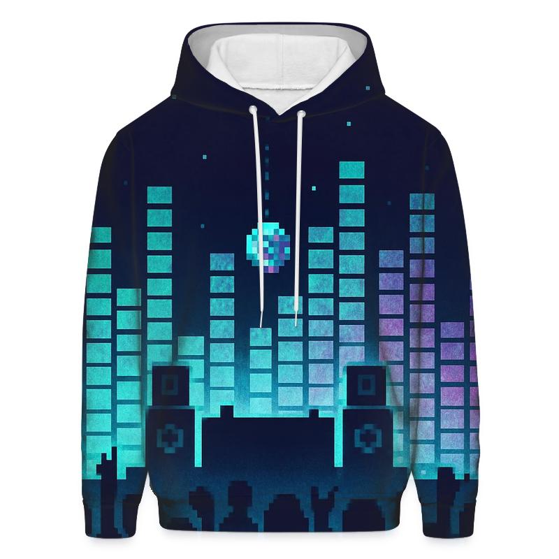 Holographic Pixel Stage Panorama heavyweight hoodies