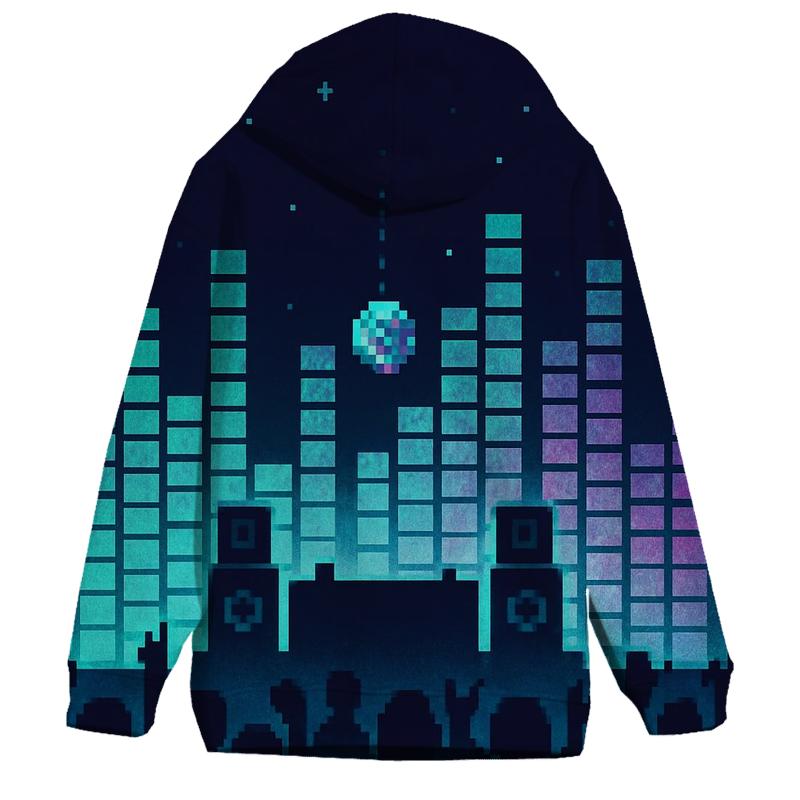 Holographic Pixel Stage Panorama heavyweight hoodies