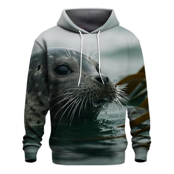 Kelp Edge Surge Harbor Seal embroidered hoodies