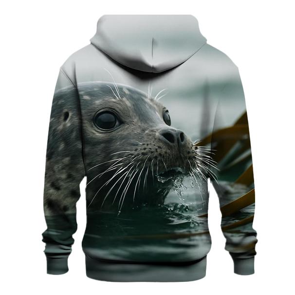 Kelp Edge Surge Harbor Seal embroidered hoodies