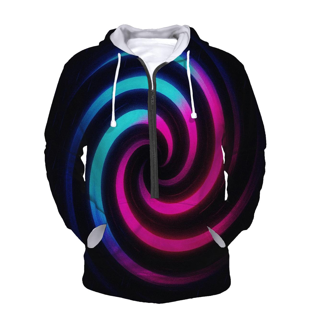 Neon Monsoon Spiral designer hoodies
