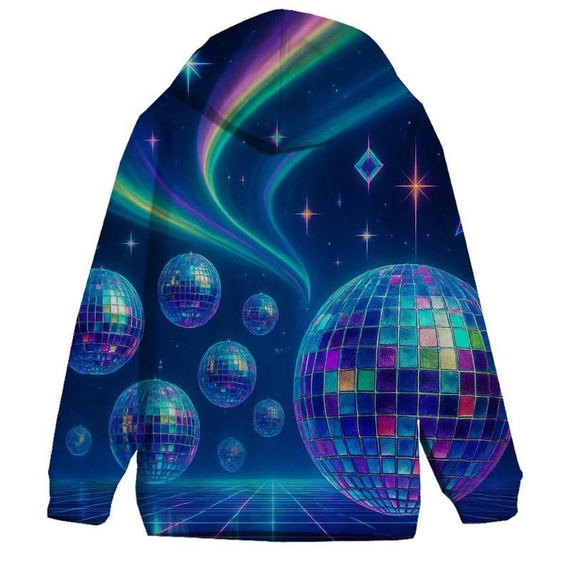 Electric Aurora Disco Array embroidered hoodies