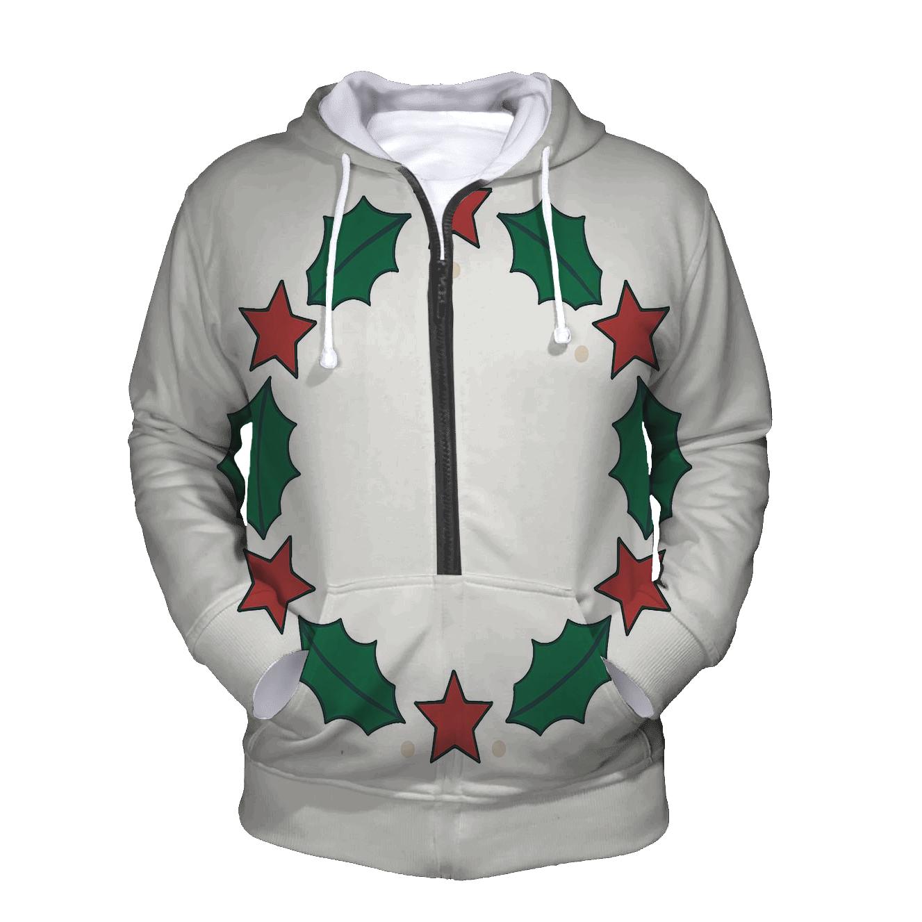 Starlit Holly Orbit Wreath lightweight hoodies