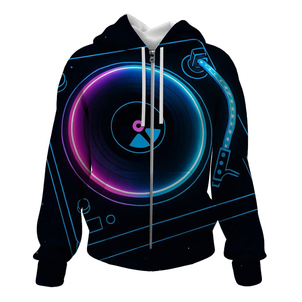 Neon Marquee Turntable embroidered hoodies