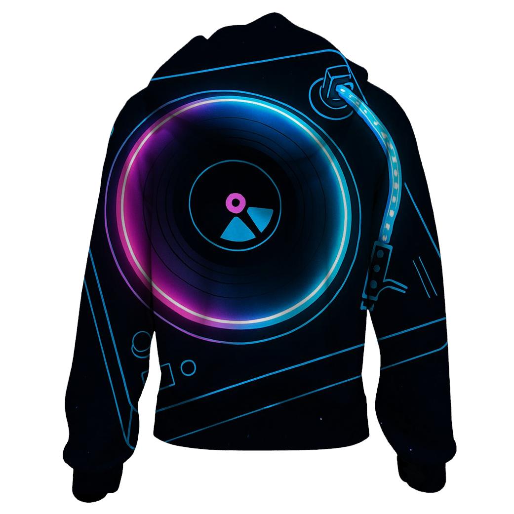 Neon Marquee Turntable embroidered hoodies