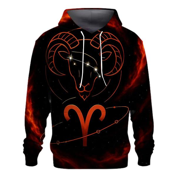 Aries Fire Ram Retrograde Orbit Emblem hoodie styles