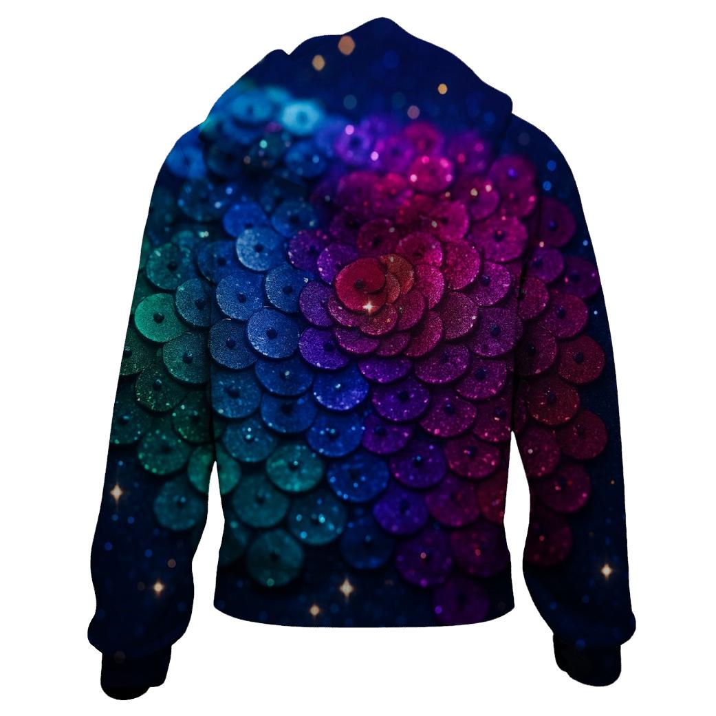 Sequin Nebula Garden pullover hoodies