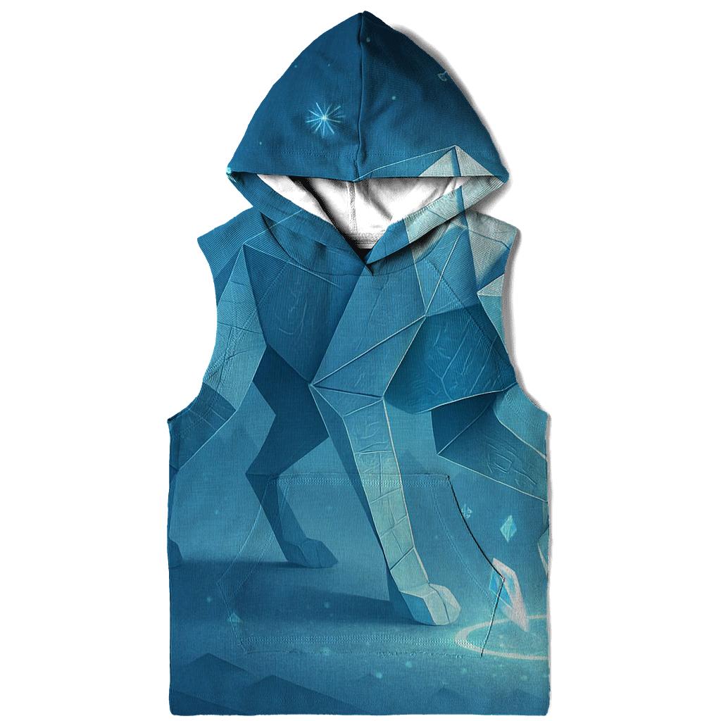 Origami Wolf In Neon Snow printed hoodies