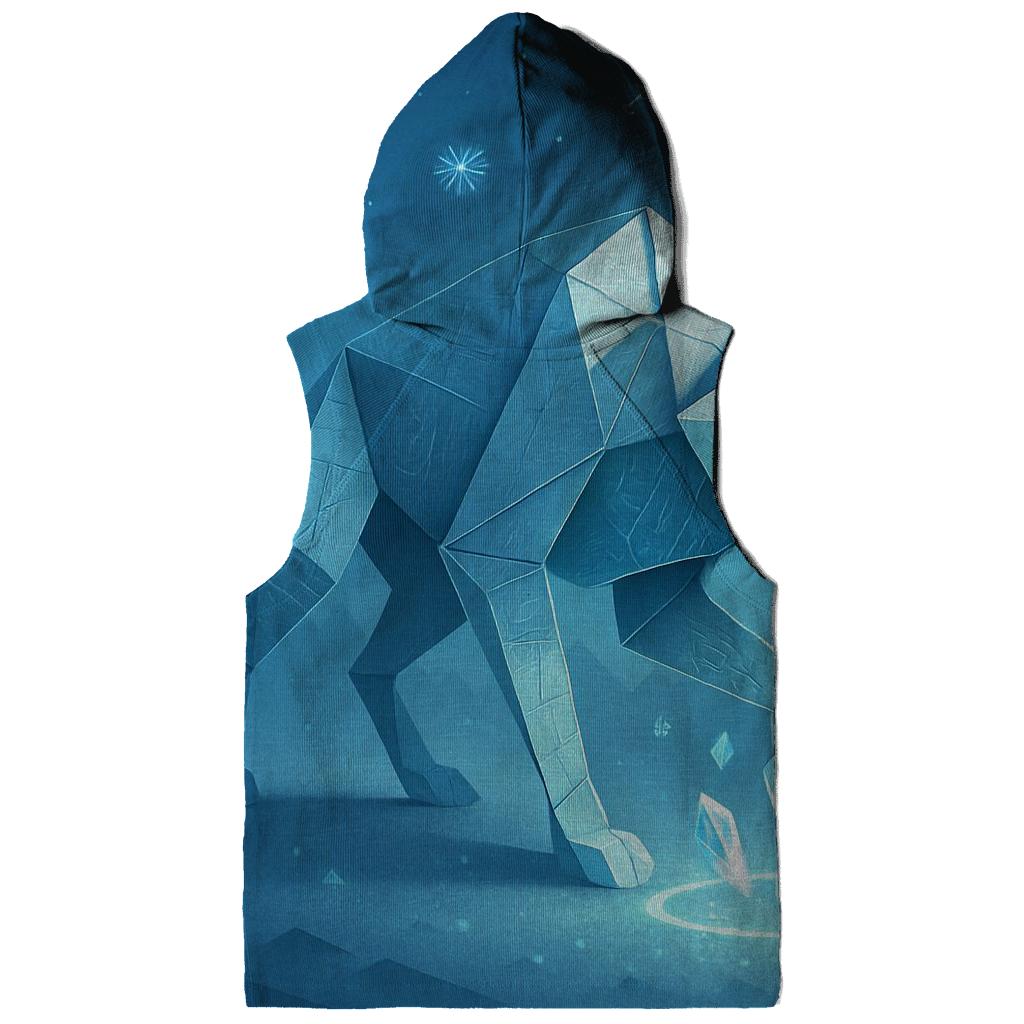 Origami Wolf In Neon Snow printed hoodies