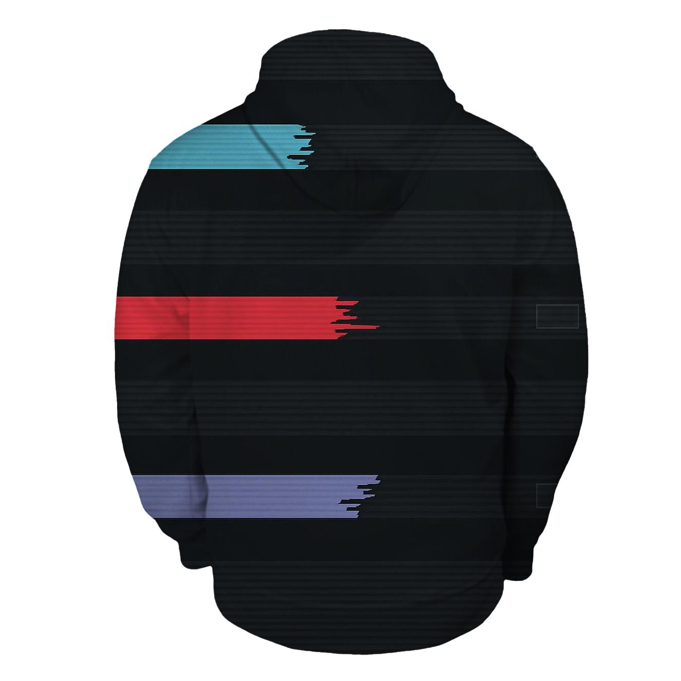 VHS Tracking Wave Stripes designer hoodies