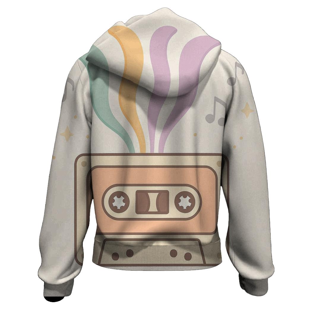 Pastel Cassette Bloom printed hoodies