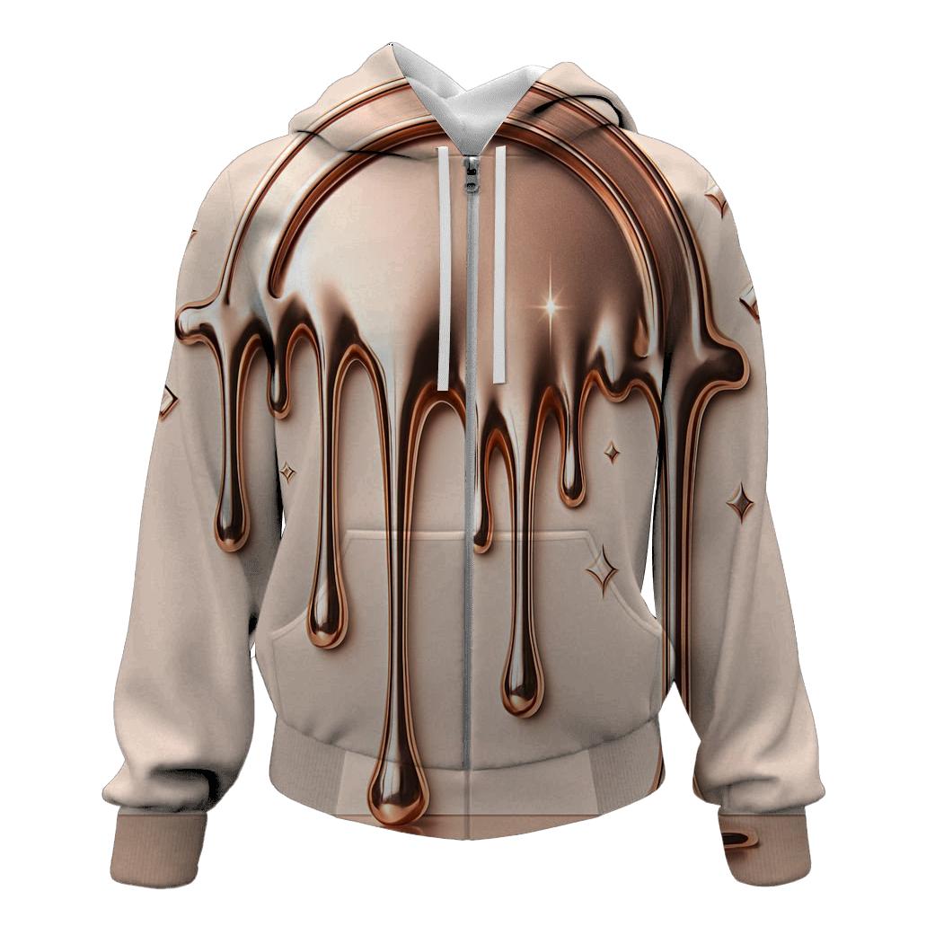 Rose Gold Chrome Drip Cathedral custom hoodies