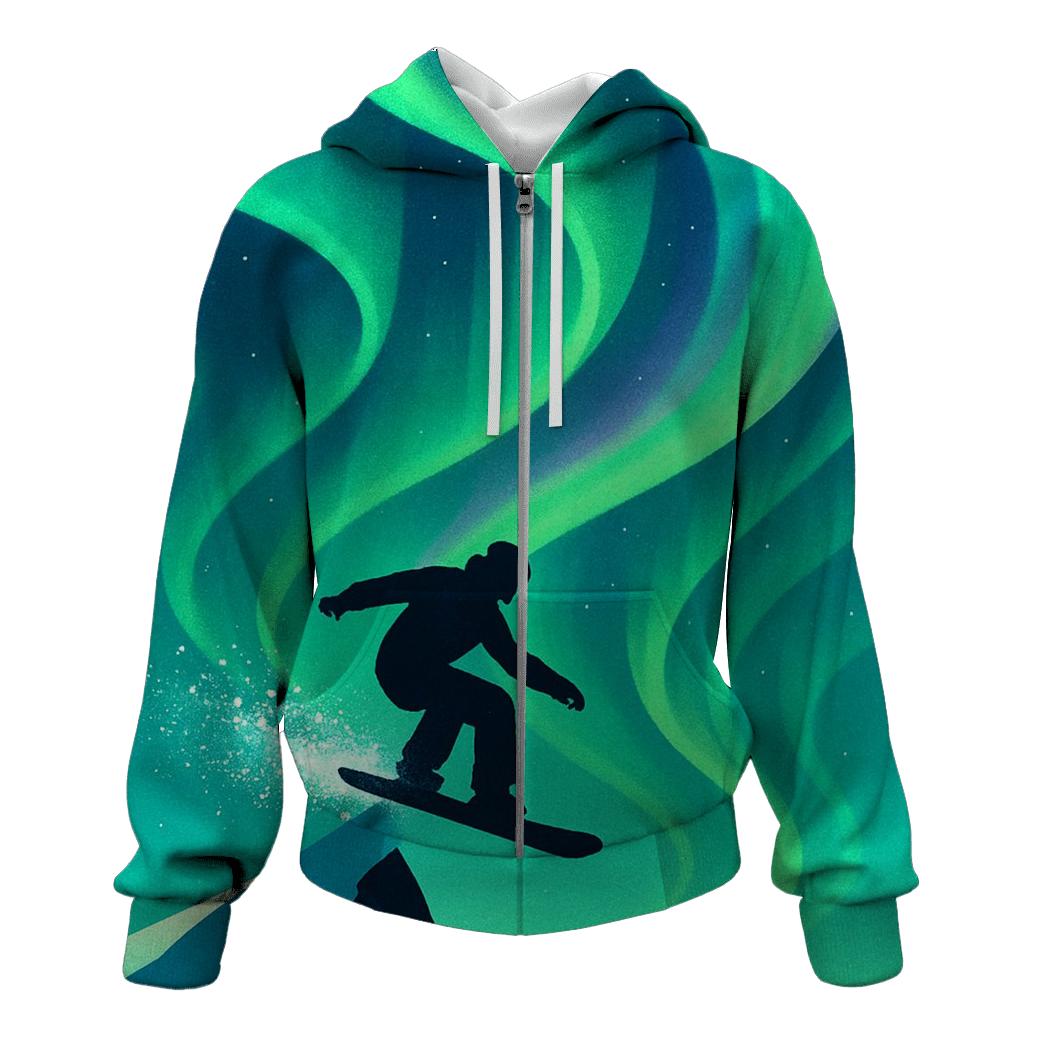 Aurora Snowboard Drop graphic hoodies