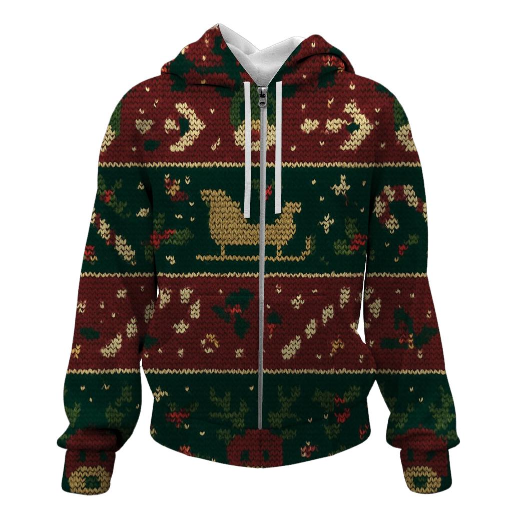 Reindeer Sleigh Traffic Jam Fair Isle Design hoodie trends