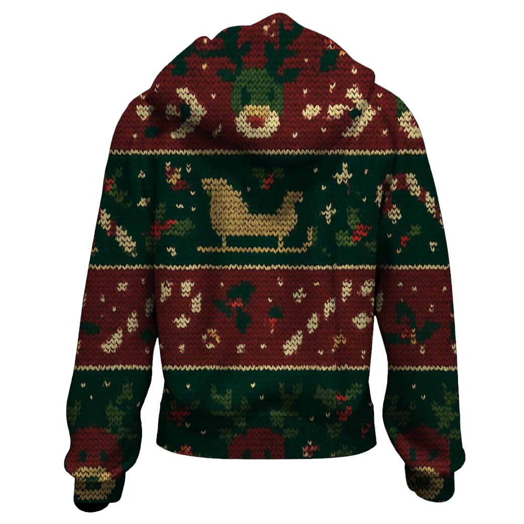 Reindeer Sleigh Traffic Jam Fair Isle Design hoodie trends